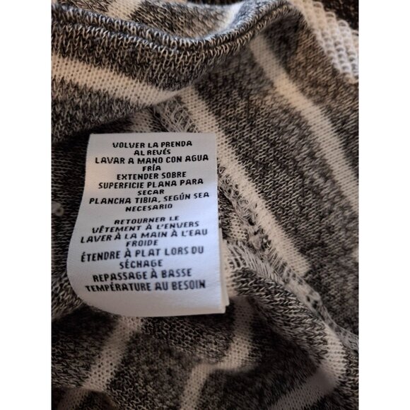 Ruby Rd Womens Striped Hooded Sweater L Black White Lagenlook Cabincore - Picture 5 of 7